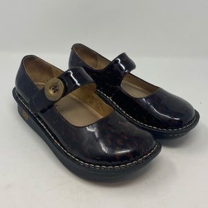 Alegria Paloma Tortoise Cheetah Animal Print Mary Jane Clogs Shoes Size 36 6-6.5